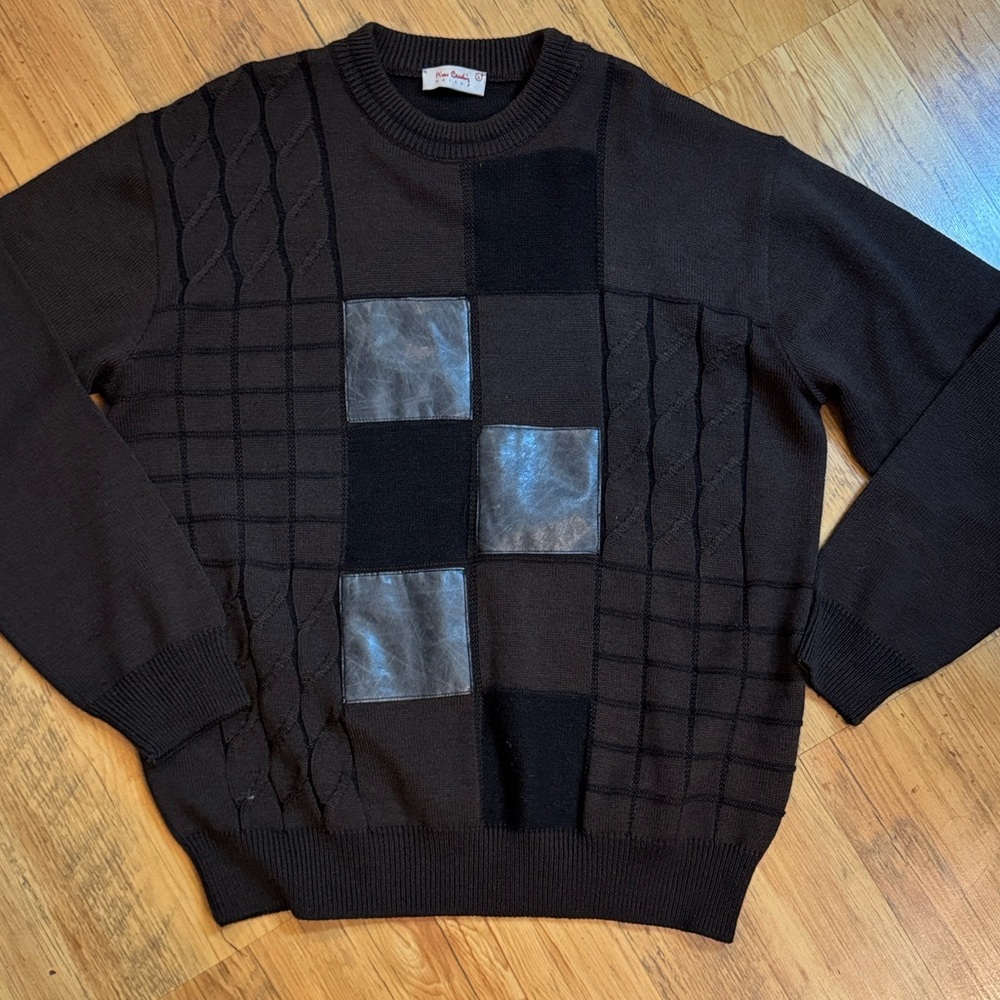 Pierre Cardin VTG Sweater Sz L Brown/Black